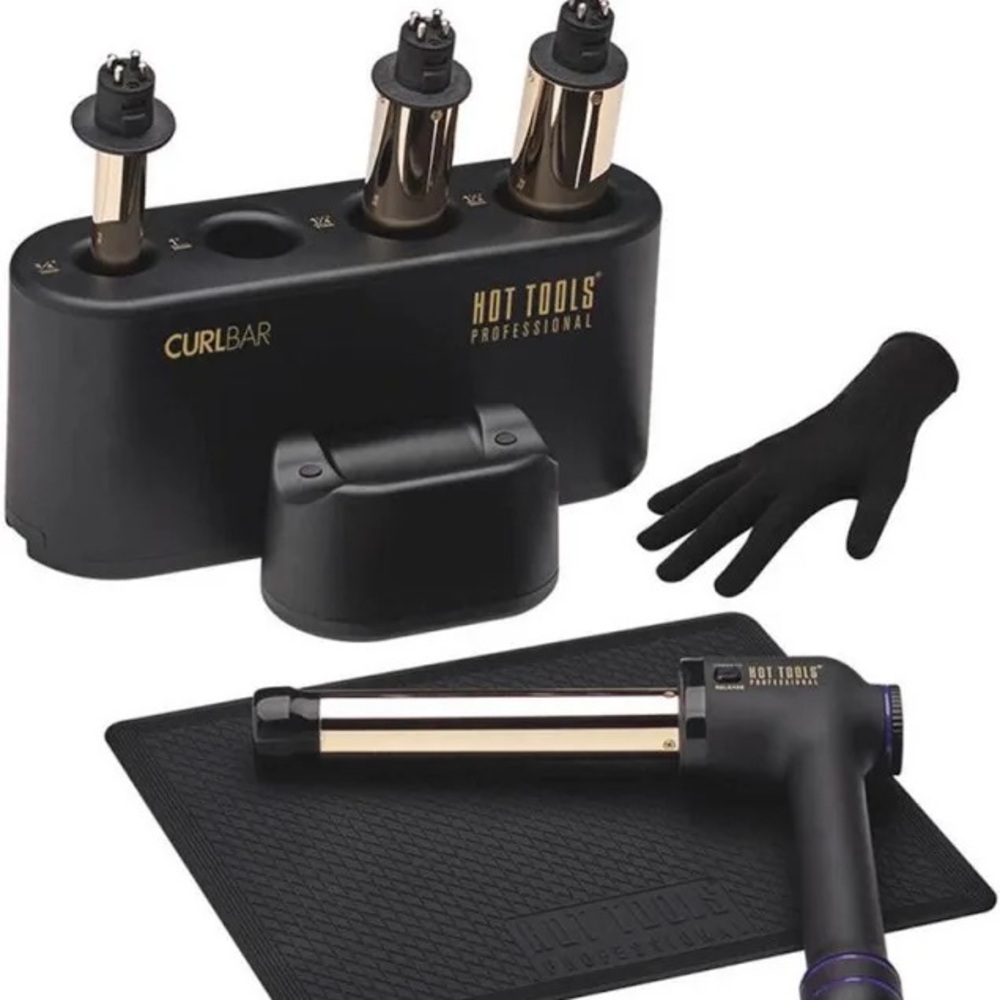 Hot Tools CurlBar Professional Curling Wand Set in Black and 24K Gold